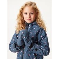 Unuo, Dětské zimní rukavice Polar, Černá, Květiny