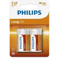 baterie PHILIPS R14 1,5V, ZnCl, malý monočlánek (krab.24x=12x2ks)