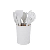 ALPINA Kuchyňské náčiní s bambusovou rukojetí ve stojanu 12 ks 32 cm bílá ED-233245