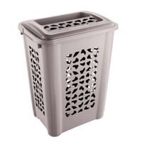 koš 60l na použ.prádlo,45x34x60cm, šedý, plast