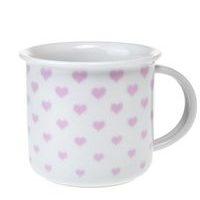 hrnek 250ml TINA - růžová SRDÍČKA, U3395/25, čes.porcelán