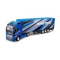 Bburago Bburago - Haulers with trailer, Volvo FH16 Globetrotter 750 XXL/Trailer, TOYOTIRES, modrá, 1:43