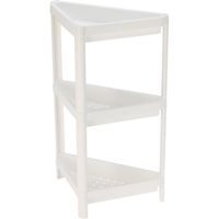 HOMESTYLING Plastový regál 3patrový rohový 71 cm bílá KO-009000030