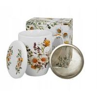 hrnek 380ml, DAISY LUČNÍ KVĚTY+víčko+sítko NR, porcelán, DB