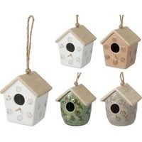dekorace BUDKA pro ptáčky 12x11x15cm, porcelán