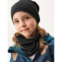 Unuo Dětský nákrčník z teplákoviny Basic, Černá