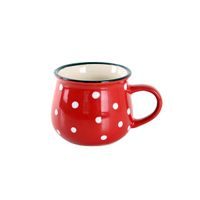 TORO HRNEK ČERVENÝ S BÍLÝMI PUNTÍKY, 230ML, KERAMIKA_hamashop
