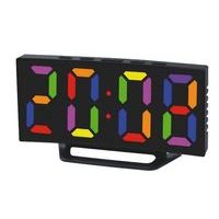 hodiny dig., budík, teploměr B-5189, LED 17x7,2x 4,5cm, měn.barva