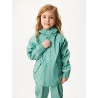 Unuo Dětská nepromokavá bunda bez zateplení, Zelená