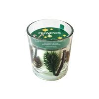 Provence SVÍČKA VE SKLE VÁNOČNÍ BOROVICOVÉ LISTY 8X9CM 206G_hamashop