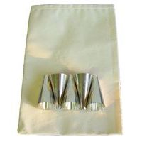 sáček 37cm BAVLNA+5špiček-kov, cukrářská soupr.