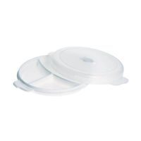 talíř d23,5cm dělený s víkem, v.5,1cm, vh. do MV trouby, plast