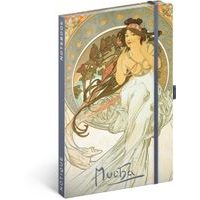 NOTIQUE Notes Alfons Mucha – Hudba, linkovaný, 13 x 21 cm