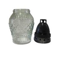 sklo hřbitovní TULPNA Z503+víčko plast, d11x(13,5+7)cm