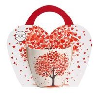 hrnek 460ml baňatý STROM se srdíčky, DB taška, porcelán