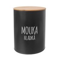 dóza plech. d13x17,5cm, MOUKA HL, BLACK, plech/bambus