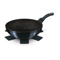 BERLINGERHAUS Pánev WOK s mramorovým povrchem 30 cm Aquamarine Metallic Line BH-6114