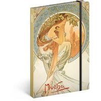 Notes Alfons Mucha – Poezie, linkovaný, 13 × 21 cm Baagl