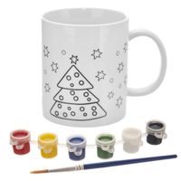 Hrnek porc.+barvy a štětec STROMEK 0,38 l