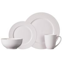 H & S COLLECTION Jídelní sada porcelán 16 ks bílá KO-Q04000320