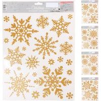 dekorace 30x42cm, ZLATÁ, vánoční okenní, 4 DRUHY