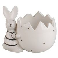 květináč se ZAJÍCEM, 13,5x10x11,5cm, keramika