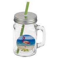 TORO SKLENICE "MASON" S VÍČKEM A BRČKEM, 450ML,PLAMEŇÁK_hamashop