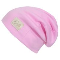ESITO Žebrovaná čepice spadená Color Pink - růžová