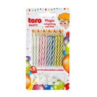 TORO SVÍČKY NA DORT NESFOUKNUTELNÉ 12KS + DRŽÁKY 12KS_hamashop