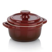 KELA Zapékací miska pekáček s poklicí MALIN 10 x 8 cm červená KL-11865