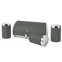 BERLINGERHAUS Chlebník a sada dóz na potraviny 4 ks Matte Green Collection BH-6833