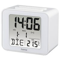 Hama Cube, digitální budík, řízený rádiovým signálem, bílý