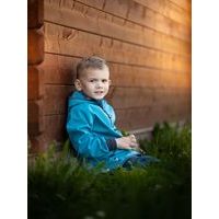 Unuo, Dětská softshellová bunda s fleecem Basic, Khaki, Lesní zvířata