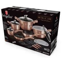 BERLINGERHAUS Sada nádobí s odnímatelnou rukojetí 9 ks Burgundy Metallic Line BH-6145