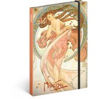 Notes Alfons Mucha – Tanec, linkovaný, 13 × 21 cm Baagl