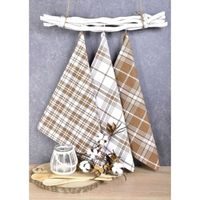 utěrka 3ks 70x45cm hnědé KÁRO-kuch., 100%bavlna