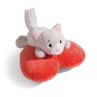 NICI NICI plyš Love Kočička huňatá ležící, srdce, 13cm, GREEN
