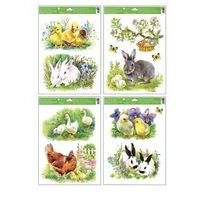 dekorace okenní VELIK.ZVÍŘÁTKA malovaná, 42x30cm, 4DEK, fólie