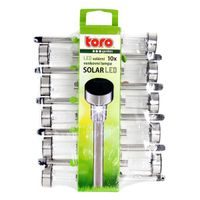 TORO SVĚTLO SOLÁRNÍ LED VENKOVNÍ, 4,8X4,8X36,5CM, 10KS_hamashop