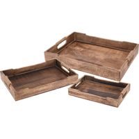 EXCELLENT HOUSEWARE Podnos servírovací z mangového dřeva sada 3 ks KO-A55500140