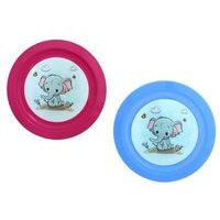 talíř d21cm měl. SLŮNĚ IML, aqua, růž., dětský, plast