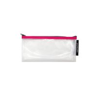 Obálka se zipem síťovaná DL transparent-červený lem