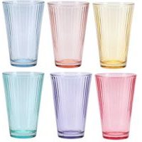 sklen. 300ml, 6BAREV, na vodu, sklo