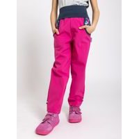 unuo softshellové kalhoty s fleecem Květinky fuchsiové (Softshell kids trousers)