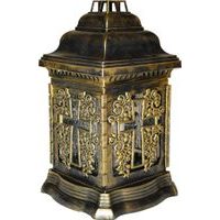 svíčka LAMPA hřbit.100g, LA207-ZLATÝ KŘÍŽ 26cm, sklo/plast