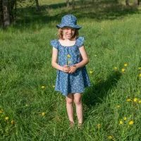ESITO | Dívčí riflové šaty Denim hearts - modrá / 74 - 80