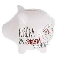 I Pokladnička ker. Sprostá slovíčka bílá 20x14x16,5 cm