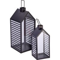 PROGARDEN Lucerna kovová sada 2 ks 18 / 14 cm bílá KO-NB1251550