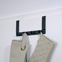 BATHROOM SOLUTIONS Věšák na ručníky kovový černý s bambusem KO-C80653880