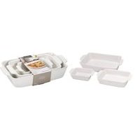 mísa-sada 3ks, 37x22+30x18+20x13cm, zapék., bílý porcelán